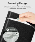Hand tearing self-sealing tab on Black Bubble Mailers 4x8 Inches, 50 Pack, 4x7 Internal Size Padded Envelopes For Shipping.