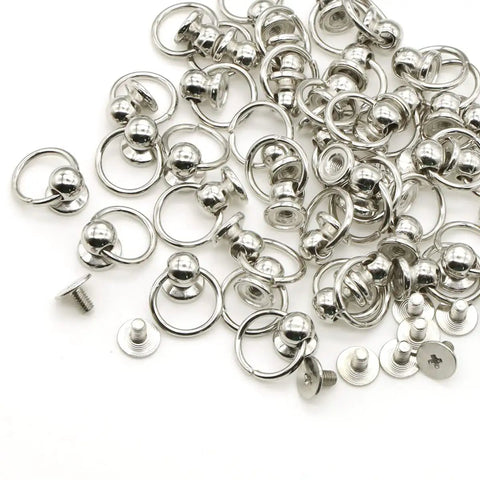 Kick Up Your Craft Game With 120 Zinc Alloy Silver Screwback Rivets And Pull Ring Studs, Featuring A Handy Mini Driver For Hella Durable Leather Bags Phones And Denim Fixes.