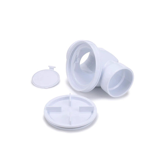 4 Inch PVC Backwater Valve with Quick Action Flapper Elastomeric Seal and Threaded Access Cap with Neoprene Seal for Basement Flood Prevention