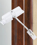 Auto Double Spring Door Closer For Shed, Garage And Office, Self Closing Aluminum Alloy Closer with White Finish on Door