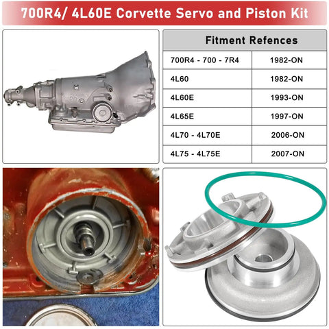 High Performance Corvette Servo Piston Kit Upgrade For TH700R4 4L60 4L60E 4L65E 2 To 4 Band Fits GM Corvette Style 1982 On