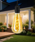 Two Pack Hanging Solar Lights With Glass Edison Bulbs Solar Powered Lanterns Outdoor Waterproof LED Garden Decor For Patio