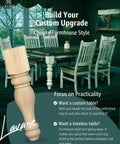 Chunky Farmhouse Wood Table Legs Set Of 4 Three Point Five Inch Square Unfinished Turned Solid Wood Replacement Legs with dining chairs