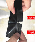 Person tearing Five Pack Black Heavy Duty Duct Tape 2 Inches By 30 Yards Waterproof Tear By Hand All Weather Residue Free