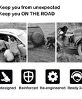 Three scenes of off-road vehicle recovery with Winch Roller Fairlead 10 Inch Four Way Universal Mount Cable Guide in use