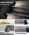 Upgrade Your Backyard With Solar Powered Deck Lights Eight Pack showcasing waterproof, frost, and heat-resistant features.