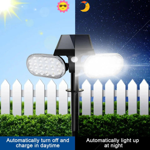 Heavy Duty Solar Flood Lights With Motion Sensor For Driveway And Garage Dusk To Dawn Security Spotlights Top Shelf Brightness Weatherproof Outdoor Lighting Smooth Quick Install Two Pack