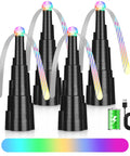 Tabletop Fly Fan Set Keeps Flies At Bay From Your Meals With Rechargeable Bug Fans And Soft Holographic Blades, 4 Pack
