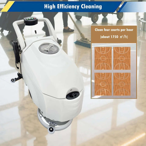 Heavy Duty Industrial Corded Floor Scrubber Workhorse With 16.3 Inch Brush And 1750 Square Meters Per Hour Cleaning Dual 31 Liter And 23 Liter Tanks Ideal For Airports Factories And Warehouses 110V Commercial Cleaning Machine