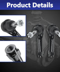 Front Inner Outer Steering Tie Rod End Kit For Chevy Silverado Tahoe Suburban 1500 2500 GMC Sierra Yukon Cadillac Escalade 1999 To 2006 Replacement ES3488 ES3493T OE Style Heavy Duty Upgrade, forged steel tie rod ends