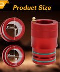 Upgraded 40mm and 44mm Wheel Bearing Greaser Tool With Storage Tube, aluminum construction, size details shown, compatible with Polaris.