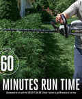 Cordless Hedge Trimmer 26 Inch With Carbon Fiber Rail And Dual Action Steel Blades Delivers Clean Cuts Up To One Point Two Inch