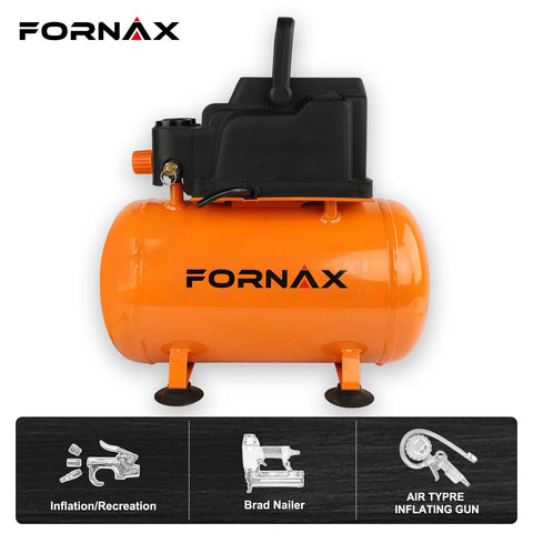 Tough As Nails 3 Gallon Portable Air Compressor Oil Free Pump 110 Psi Max Pressure orange tank with black motor.