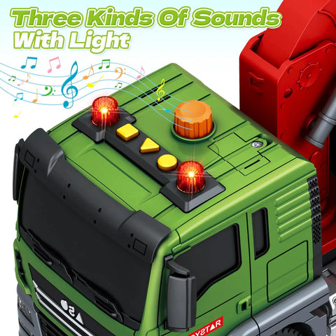 Toddler Flatbed Truck Set With Farm Truck Friction Powered Vehicles With Lights And Sounds top view showing lights and buttons