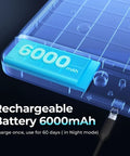 Close-up of 6000mAh rechargeable battery for Cordless Motion Sensor LED Ceiling Light With Rechargeable Battery, Magnetic Mount.
