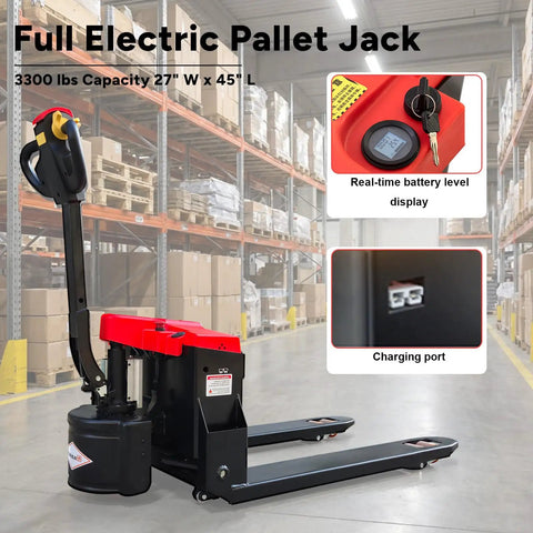 Heavy Duty Full Electric Pallet Jack With 3300 Lbs Capacity And 6 Hour Battery Life Is A Total Game Changer For Moving Heavy Loads Safely In The Warehouse Or Factory Floor Today.