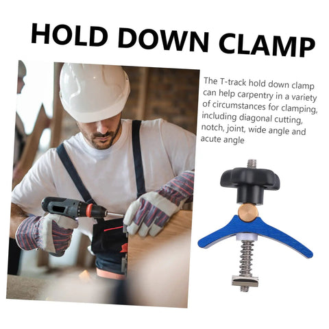 Woodworking Hold Down Clamp Quick Act T Track Clamp For Carpentry, Versatile Workpiece Fixer For Secure Alignment And Pressure, Precise Cuts And Joints, Ideal For Miter, Routing, And Saw Projects