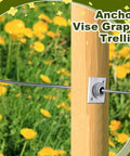 Eight Piece Wire Vise Set With Screws And Two Rolls Of Galvanized Wire For Tightening 12.5 Gauge Wire To Build Trellises