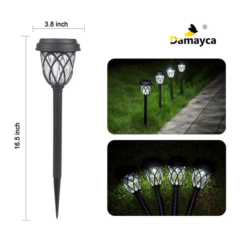 10 Pack Solar Outdoor Lights For Garden Pathway And Walkway Driveway Sidewalk And Yard Black With Cool White LED Landscape Lighting