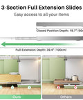 Solid Pull Out Cabinet Organizer Featuring Soft Close Slide Drawers And Real Wood Build For Kitchen Pantry Storage 39.4 inch full-extension slides