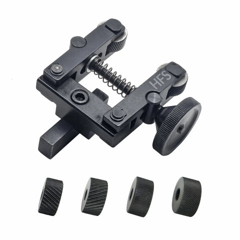Adjustable Knurling Tool Holder With Six Wheels For Mini Lathes 0 To 2 Inch Capacity Built Tough Carbon Steel Frame With CR15 Knurl Wheels 0.8mm 1.2mm And 1.8mm No Fuss Setup And Reliable Performance