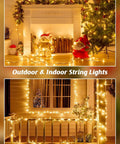 2 Pack 400 LED 144 Foot Solar String Lights Outdoor IP65 Waterproof With 8 Modes Energy Saving Glow in holiday decor