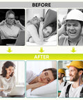 Before and after effects of Silicone Sleep Ear Plugs for Sleeping and Travel, Noise Canceling 25dB NRR, 48 Pairs.