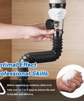 Sealant Clay For Wall Holes And Duct Seams, Waterproof Moldable Putty applied on drain pipe under sink, close-up view.