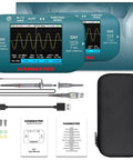 On The Go Handheld Digital Oscilloscope With 10MHz Bandwidth 48MSaS Sampling 2.8 Inch Color Display and accessories