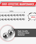 Replacement Chain And Ball Set For Wakit Grinder RollBotz, Stainless Steel Ball And Chain Assembly, 1.45 in length, 2-pack