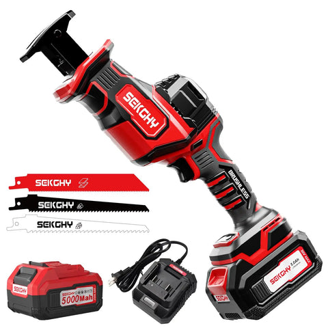 Beast 20V Max Brushless Cordless Recip Saw With LED Light 3100 RPM 5Ah Battery And Fast Charger Includes Multi Blades