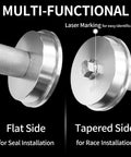 Close-up of 10 Piece Bearing Press Kit Universal Race and Seal Driver Set showing flat and tapered sides for installations.