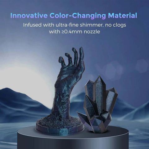 Burnt Titanium Color Changing 1.75mm PLA Filament 1kg 2.2lb For 3D Printing showcasing chameleon vibe with light angle shift.