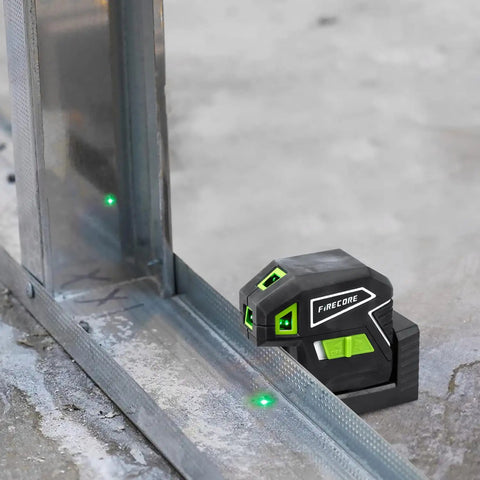 5 Point Green Laser Level With Self Leveling Dots And Magnetic Base, Plumb Up And Down Beams, 131 Foot Range, Includes 2 AA Batteries And Pouch, Pro Grade DIY Favorite For Quick, Accurate Layouts From Floor To Ceiling on metal stud