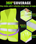 High Visibility Reflective Safety Vests 40 Pack Mesh Security Vests for Men and Women with reflective strips and breathable mesh