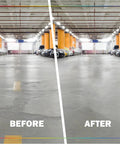 Before and after application of Concrete Stripe Renew Traffic Marking Paint For Pavement And Parking Lots Inverted Spray Can