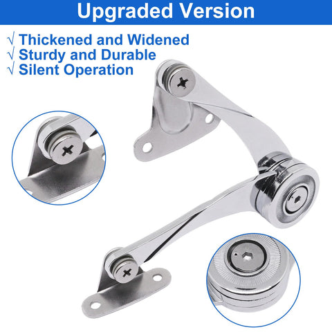 Badass 2 Pack Toy Box Hinges With Butter Smooth Soft Close Action And Ultra Strong Lid Stay Struts, silver hydraulic damper for cabinets.