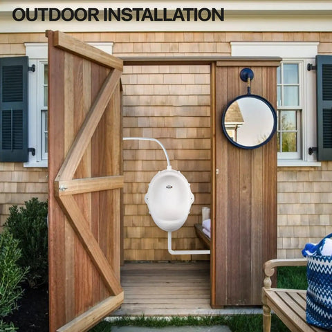 Outdoor installation of Heavy Duty Plastic Urinal For Men Indoor Outdoor Use Waterless Urinal With Urine Diverter