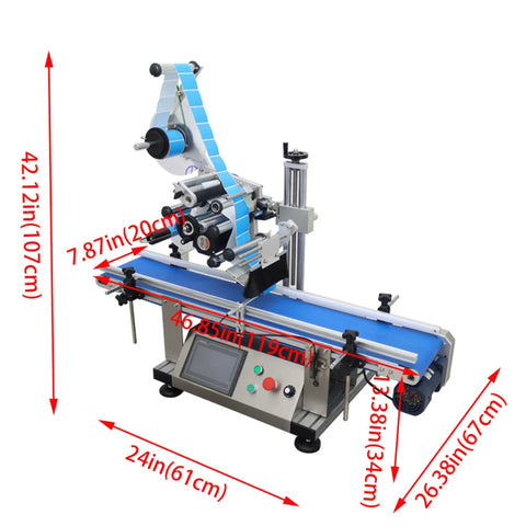 Heavy Duty Automatic Round Bottle Labeling Machine With Conveyor Desktop Applicator High Speed Labeler dimensions with conveyor and controls