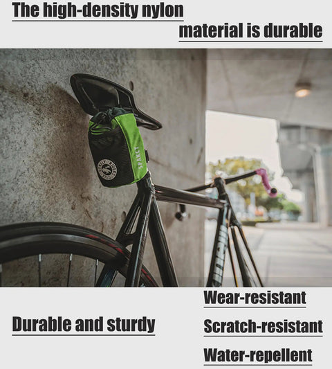 Universal Bike Cup Holder And Multi Position Bag For Handlebar Top Tube Stem And Saddle Mounts Easy Install Water Bottle Holder For Adults And Kids On Bikes Scooters And EBikes Blue attached to bike saddle
