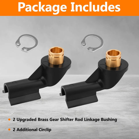 Jerbor 2-pack brass ATV gear shifter rod linkage bushings with two circlips