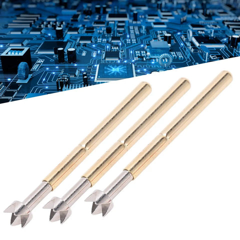 Plum Head Brass Pogo Pin Spring Loaded Test Probe For PCB Burn In And Data Writing 2.36mm Tube Diameter 34mm Length