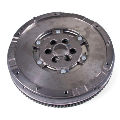 Heavy Duty Dual Mass Flywheel For 2006 To 2008 Audi A4 And A4 Quattro 2.0L Engine showing bolt holes and steel material.