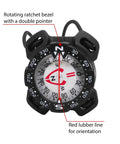 Bungee Mount Scuba Dive Compass With Glow In The Dark Face For Night Dives And Low Vis Conditions Pro Grade Waterproof