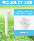 1.5 Inch Plastic Golf Tees Pack Of 120 With Low Friction Tech, white tee design, advanced stability, suitable for driving range
