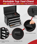 Heavy Duty Rolling Tool Chest With Five Drawers And Lockable Cabinet Boss Level Tool Organizer For Garage And Workshop