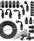 Pro Grade 26 Ft AN6 PTFE Fuel Line Kit With Nylon Stainless Braided Hose For LS Swap EFI E85, includes fittings and tools