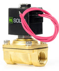 Half Inch Brass Solenoid Valve 12V DC Normally Closed Electric Valve With Viton Seal And Lead Wire Heavy Duty Brass Body