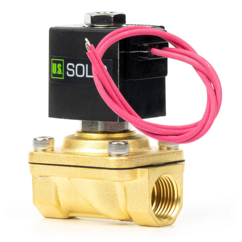 Half Inch Brass Solenoid Valve 12V DC Normally Closed Electric Valve With Viton Seal And Lead Wire Heavy Duty Brass Body