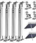 Two Pack Adjustable Tilt Solar Panel Mount Brackets Aluminum Alloy Mounting Bracket Stands for Roof Boat or Flat Surfaces